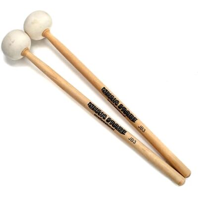 Fame Konzert Percussion Paukenschlägel, 370mm Länge, Hart, Filzkopf, Holzstiel, Ideal für Konzertpauke, Weiß, Runde Kopfform Fame Konzert Percussion Paukenschlägel, 370mm Länge, Hart, Filzkopf, Holzstiel, Ideal für Konzertpauke, Weiß, Runde Kopfform