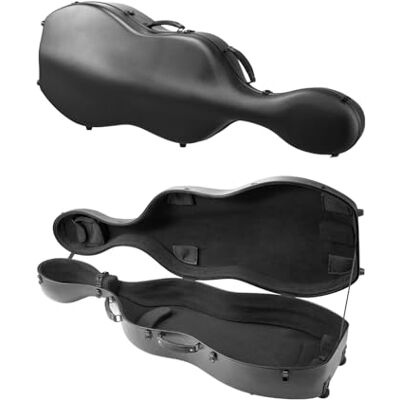 VEVOR 4/4-Cellokoffer in voller Größe, Verbundkohlenstofffaser, tragbare Reisetragetasche, mit Weichfutter, Zwei Schultergurten, Kratzfest, professionelle Celloform, für Cello, schwarz VEVOR 4/4-Cellokoffer in voller Größe, Verbundkohlenstofffaser, tragbare Reisetragetasche, mit Weichfutter, Zwei Schultergurten, Kratzfest, professionelle Celloform, für Cello, schwarz