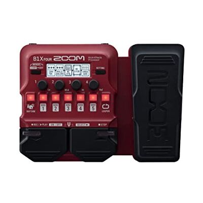 Zoom B1X FOUR Kompaktes Multi-Effekt Expressionspedal für Bass mit Looper, Drum-Machine, 70 Effekten & Stimmgerät für Live & Recording, Bühne & Studio, rot Zoom B1X FOUR Kompaktes Multi-Effekt Expressionspedal für Bass mit Looper, Drum-Machine, 70 Effekten & Stimmgerät für Live & Recording, Bühne & Studio, rot