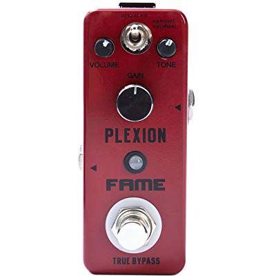 Fame Effektgerät Gitarre, Overdrive Pedal E-Gitarre, Verzerrer mit 2 Modes Bright und Normal, Gitarrenenffekt mit True Bypass Switch, LEF-324 Plexion Fame Effektgerät Gitarre, Overdrive Pedal E-Gitarre, Verzerrer mit 2 Modes Bright und Normal, Gitarrenenffekt mit True Bypass Switch, LEF-324 Plexion