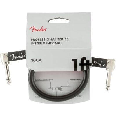 Fender Professional Series Instrumentenkabel Winkel/Winkel 1 Fuß Kurzes Patchkabel für Pedalboards, abgewinkelte 6,35-mm-Klinkenstecker (Nickel), 99 % OFC-Leiter, rauscharm, schwarz Fender Professional Series Instrumentenkabel Winkel/Winkel 1 Fuß Kurzes Patchkabel für Pedalboards, abgewinkelte 6,35-mm-Klinkenstecker (Nickel), 99 % OFC-Leiter, rauscharm, schwarz