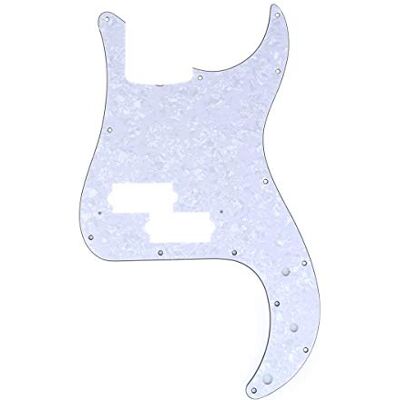Musiclily Pro 13 Löcher P Bass Schlagbrett MIJ 4 lagig White Pearl für 4-Saiter Fender Japan Precision Bass Musiclily Pro 13 Löcher P Bass Schlagbrett MIJ 4 lagig White Pearl für 4-Saiter Fender Japan Precision Bass