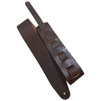 Lederriemen.com Büffelleder Gitarrengurt 'WB Snake', 3,5mm dickes Voll-Leder in 5 Farben, Farbe:rotbraun, Größe:6cm breit / 90-130cm lang Lederriemen.com Büffelleder Gitarrengurt 'WB Snake', 3,5mm dickes Voll-Leder in 5 Farben, Farbe:rotbraun, Größe:6cm breit / 90-130cm lang