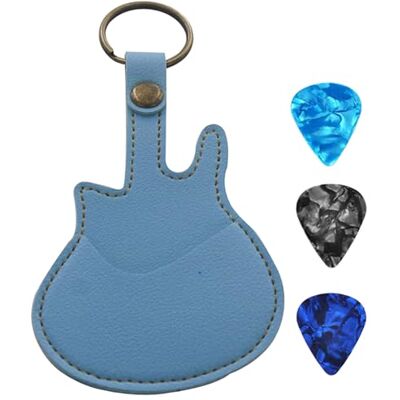 Generic Plektrentasche und Tragetasche aus PU Leder mit Schlüsselanhänger für Gitarre, Bass, Ukulele, Halteretui mit 3 Aufbewahrungstaschen Generic Plektrentasche und Tragetasche aus PU Leder mit Schlüsselanhänger für Gitarre, Bass, Ukulele, Halteretui mit 3 Aufbewahrungstaschen