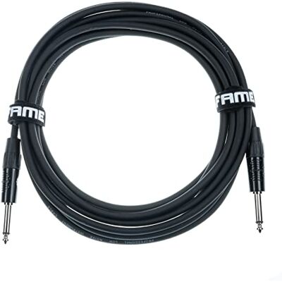 Fame Ultra Professionelles Instrumentenkabel, 5m, 6,3 mm Monoklinken, Vernickelte Kontakte, PVC-Mantel, Wendelschirm, Perfekt für Gitarren und andere Instrumente, Schwarz Fame Ultra Professionelles Instrumentenkabel, 5m, 6,3 mm Monoklinken, Vernickelte Kontakte, PVC-Mantel, Wendelschirm, Perfekt für Gitarren und andere Instrumente, Schwarz