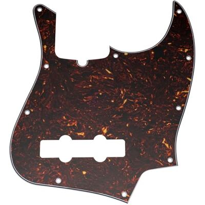 Musiclily Pro 10 Löcher J Bass Pickguard Schlagbrett für 4-Saiter American Jazz Bass, 4 lagig Tortoise Shell Musiclily Pro 10 Löcher J Bass Pickguard Schlagbrett für 4-Saiter American Jazz Bass, 4 lagig Tortoise Shell