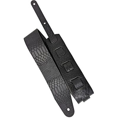 Lederriemen.com Büffelleder Gitarrengurt 'WB Snake', 3,5mm dickes Voll-Leder in 5 Farben, Farbe:schwarz, Größe:6cm breit / 115-155cm lang Lederriemen.com Büffelleder Gitarrengurt 'WB Snake', 3,5mm dickes Voll-Leder in 5 Farben, Farbe:schwarz, Größe:6cm breit / 115-155cm lang