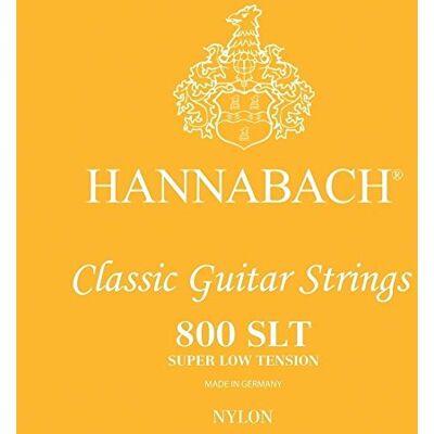 Hannabach Klassikgitarre-Saiten Serie 800 Super Low Tension versilbert Komplettsatz, 800SLT, Saiten für Gitarre (versilberter Kupferdraht, niedrige Spannung, für Konzertgitarren zum Einstieg) Hannabach Klassikgitarre-Saiten Serie 800 Super Low Tension versilbert Komplettsatz, 800SLT, Saiten für Gitarre (versilberter Kupferdraht, niedrige Spannung, für Konzertgitarren zum Einstieg)