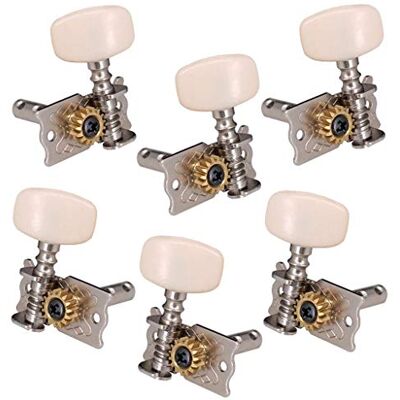Generic 6 Stk. Akustikgitarre Mechaniken Knöpfe Gitarren Stimmwirbel Tuning Pegs, 3 für Links + 3 für Rechts, Weiß Generic 6 Stk. Akustikgitarre Mechaniken Knöpfe Gitarren Stimmwirbel Tuning Pegs, 3 für Links + 3 für Rechts, Weiß