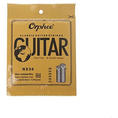 Generic Saiten für Konzertgitarre, Nylon und versilberter Draht, hart, Spannung NX-35/36 Saiten für Konzertgitarre, Akustik Generic Saiten für Konzertgitarre, Nylon und versilberter Draht, hart, Spannung NX-35/36 Saiten für Konzertgitarre, Akustik