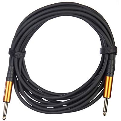 Fame 6m Instrumentenkabel, Dual Shielded, Schwarz, Gerade Klinke Mono Stecker, Vergoldete Kontakte, PVC Mantel, Ideal für E-Gitarre und E-Bass, Gehobener Standard Fame 6m Instrumentenkabel, Dual Shielded, Schwarz, Gerade Klinke Mono Stecker, Vergoldete Kontakte, PVC Mantel, Ideal für E-Gitarre und E-Bass, Gehobener Standard