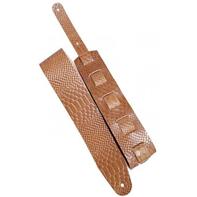 Lederriemen.com Büffelleder Gitarrengurt 'WB Snake', 3,5mm dickes Voll-Leder in 5 Farben, Farbe:braun, Größe:6cm breit / 90-130cm lang Lederriemen.com Büffelleder Gitarrengurt 'WB Snake', 3,5mm dickes Voll-Leder in 5 Farben, Farbe:braun, Größe:6cm breit / 90-130cm lang