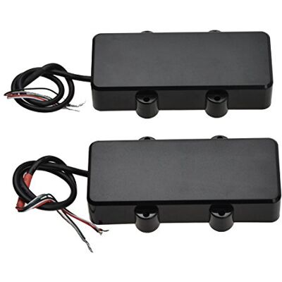 Kmise Double Coil Humbucker Tonabnehmer Steg und Hals Set für 4 Saiten E-Bass Gitarre Teile Schwarz Kmise Double Coil Humbucker Tonabnehmer Steg und Hals Set für 4 Saiten E-Bass Gitarre Teile Schwarz