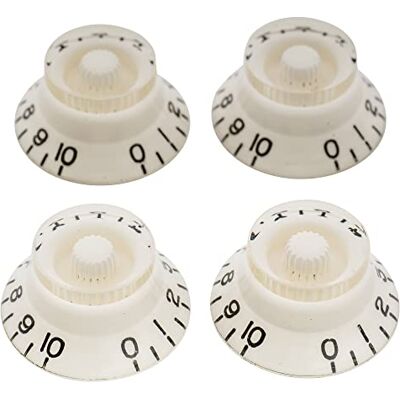 Musiclily Pro Metrische Gitarrenknöpfe Top Hat Potiknöpfe Bell Knobs für Epiphone Les Paul Style E-Gitarre Bass, Weiß (4er Set) Musiclily Pro Metrische Gitarrenknöpfe Top Hat Potiknöpfe Bell Knobs für Epiphone Les Paul Style E-Gitarre Bass, Weiß (4er Set)