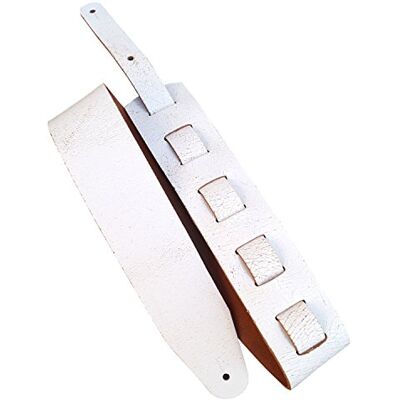 Lederriemen.com Leder Gitarrengurt 'Cracked', 3mm dickes Echtleder in 2 Längen und 3 Breiten, Farbe:weiß/braun, Größe:7cm breit / 90-130cm lang Lederriemen.com Leder Gitarrengurt 'Cracked', 3mm dickes Echtleder in 2 Längen und 3 Breiten, Farbe:weiß/braun, Größe:7cm breit / 90-130cm lang