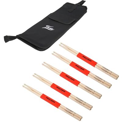 Fame 7A Drumstick Set, 5 Hornbeam Wood Tip Drumsticks, Nylon StickBag Fame 7A Drumstick Set, 5 Hornbeam Wood Tip Drumsticks, Nylon StickBag