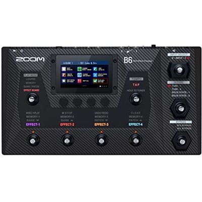 Zoom B6 Multi-Effektpedal für Bass, Pedalboard mit 9 Fußschaltern, Touchscreen, DI-Boxen & Looper für Studio & Bühne Zoom B6 Multi-Effektpedal für Bass, Pedalboard mit 9 Fußschaltern, Touchscreen, DI-Boxen & Looper für Studio & Bühne
