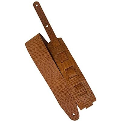 Lederriemen.com Büffelleder Gitarrengurt 'WB Snake', 3,5mm dickes Voll-Leder in 5 Farben, Farbe:cognac, Größe:6cm breit / 90-130cm lang Lederriemen.com Büffelleder Gitarrengurt 'WB Snake', 3,5mm dickes Voll-Leder in 5 Farben, Farbe:cognac, Größe:6cm breit / 90-130cm lang