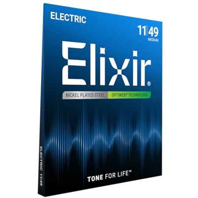 Elixir ® 19102 Saiten E-Gitarrensaiten mit OPTIWEB™ Beschichtung, Medium(.011-.049) Elixir ® 19102 Saiten E-Gitarrensaiten mit OPTIWEB™ Beschichtung, Medium(.011-.049)