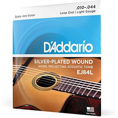 D'Addario Gitarrensaiten Westerngitarre Gitarrensaiten Akustikgitarre Acoustic Guitar Strings EJ84L Gypsy Jazz Saitensatz mit Loop End (Schlaufe) .010 .044 light D'Addario Gitarrensaiten Westerngitarre Gitarrensaiten Akustikgitarre Acoustic Guitar Strings EJ84L Gypsy Jazz Saitensatz mit Loop End (Schlaufe) .010 .044 light