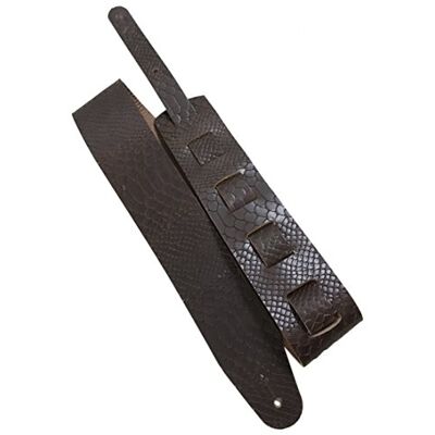 Lederriemen.com Büffelleder Gitarrengurt 'WB Snake', 3,5mm dickes Voll-Leder in 5 Farben, Farbe:dunkelbraun, Größe:6cm breit / 90-130cm lang Lederriemen.com Büffelleder Gitarrengurt 'WB Snake', 3,5mm dickes Voll-Leder in 5 Farben, Farbe:dunkelbraun, Größe:6cm breit / 90-130cm lang