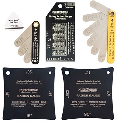 MusicNomad MN604 Precision 6 pc. Guitar Setup Gauge Tool Set Plus 24 pg. Instructional Booklet and Storage Case MusicNomad MN604 Precision 6 pc. Guitar Setup Gauge Tool Set Plus 24 pg. Instructional Booklet and Storage Case