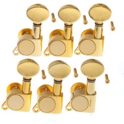 Kmise Gold Gitarre Saiten Tuning Stimmwirbel 6L Kmise Gold Gitarre Saiten Tuning Stimmwirbel 6L
