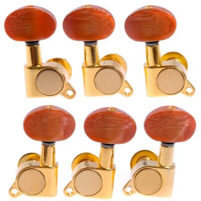 Kmise Gold akustische Gitarre Enclosed Machine Head w/Pearl Rot Kunststoff Tasten 3L3R Kmise Gold akustische Gitarre Enclosed Machine Head w/Pearl Rot Kunststoff Tasten 3L3R