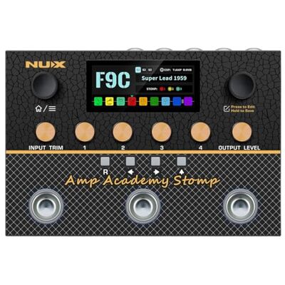 NUX NU-X Amp Academy Stomp Pedal Multi-Effekt-Gitarrenpedal mit Verstärkermodellierung, Bluetooth, Looper, USB-Audio-Schnittstelle & anpassbarer Signalkette für E-Gitarren-Übung, Aufnahme NUX NU-X Amp Academy Stomp Pedal Multi-Effekt-Gitarrenpedal mit Verstärkermodellierung, Bluetooth, Looper, USB-Audio-Schnittstelle & anpassbarer Signalkette für E-Gitarren-Übung, Aufnahme