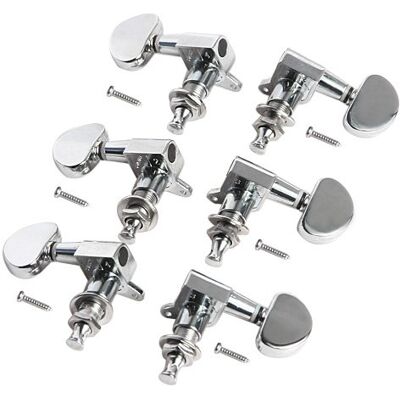 Kmise 3L3R Stimmwirbel Tuner Button Schlüssel für Akustik Gitarre Teile Ersatz Chrom 1 Set Kmise 3L3R Stimmwirbel Tuner Button Schlüssel für Akustik Gitarre Teile Ersatz Chrom 1 Set