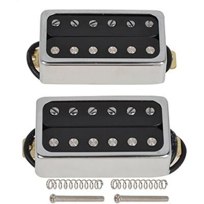 Kmise versiegelt Gitarre Humbucker Tonabnehmer Double Coil Tonabnehmer-Set chrom Rahmen Set von 1 Kmise versiegelt Gitarre Humbucker Tonabnehmer Double Coil Tonabnehmer-Set chrom Rahmen Set von 1