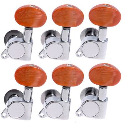 Kmise 6 links Akustische Gitarre Chrom Enclosed Machine Head Gitarre Tuning Pegs Stimmmechaniken Kmise 6 links Akustische Gitarre Chrom Enclosed Machine Head Gitarre Tuning Pegs Stimmmechaniken