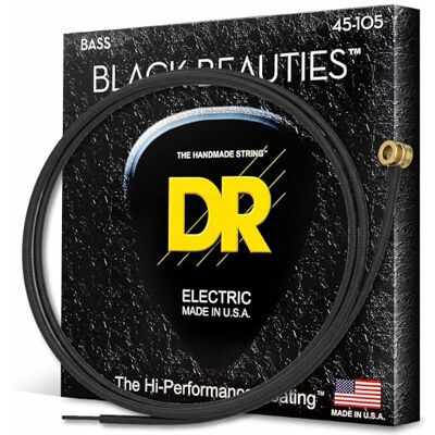 DR Strings BLACK BEAUTIES – E-Bass Saiten, Schwarz, Edelstahl, Medium 45-105 DR Strings BLACK BEAUTIES – E-Bass Saiten, Schwarz, Edelstahl, Medium 45-105