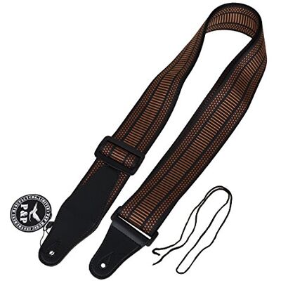 Kmise Gitarrengurt braun Woven Nylon Leder Ende für Elektro Akustik Gitarre Bass Mandoline 1 Stück Kmise Gitarrengurt braun Woven Nylon Leder Ende für Elektro Akustik Gitarre Bass Mandoline 1 Stück