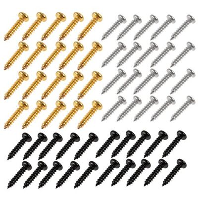 Kmise Schrauben für Gitarre Bass Pickguard Back Plate Tuning Pegs Jack Gold Schwarz Chrom Schraubteile 60 Stück Kmise Schrauben für Gitarre Bass Pickguard Back Plate Tuning Pegs Jack Gold Schwarz Chrom Schraubteile 60 Stück