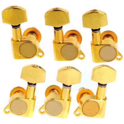 Kmise Gitarren-Saiten-Stimmwirbel für Akustik-Elektro-Maschinenkopf, goldfarben, 3L3R Kmise Gitarren-Saiten-Stimmwirbel für Akustik-Elektro-Maschinenkopf, goldfarben, 3L3R