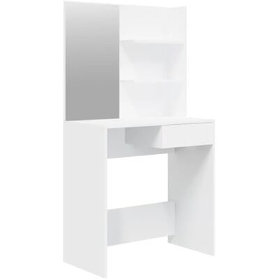 vidaXL Schminktisch mit Spiegel, Schmucktisch mit viel Stauraum, Kosmetiktisch für Schlafzimmer, Frisiertisch Tisch Kosmetikspiegel, Weiß vidaXL Schminktisch mit Spiegel, Schmucktisch mit viel Stauraum, Kosmetiktisch für Schlafzimmer, Frisiertisch Tisch Kosmetikspiegel, Weiß