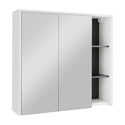 Vicco Badspiegelschrank Viola, Weiß/Grau, 80 x 75 cm mit offenen Regalen, zur Wandmontage mit integriertem Spiegel und Ablageflächen Vicco Badspiegelschrank Viola, Weiß/Grau, 80 x 75 cm mit offenen Regalen, zur Wandmontage mit integriertem Spiegel und Ablageflächen