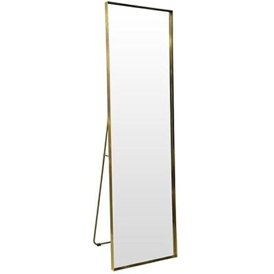 DRW Standspiegel oder Wandspiegel, rechteckig, aus Metall, goldfarben, 170 x 50 x 3,5 cm DRW Standspiegel oder Wandspiegel, rechteckig, aus Metall, goldfarben, 170 x 50 x 3,5 cm