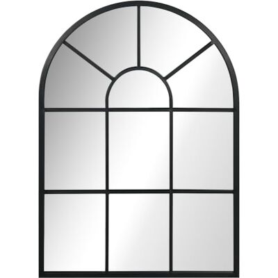 HOMCOM Wandspiegel Fenster Spiegel mit Metallrahmen, 70 x 50 cm Schwarz Dekorativer Hängespiegel, Flurspiegel, für Schlafzimmer, Wohnzimmmer HOMCOM Wandspiegel Fenster Spiegel mit Metallrahmen, 70 x 50 cm Schwarz Dekorativer Hängespiegel, Flurspiegel, für Schlafzimmer, Wohnzimmmer