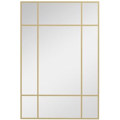 HOMCOM Wandspiegel Dekorativer Spiegel mit Metallrahmen 90 x 60 cm Gold Rechteckiger Spiegel, Schlafzimmer, Badezimmer HOMCOM Wandspiegel Dekorativer Spiegel mit Metallrahmen 90 x 60 cm Gold Rechteckiger Spiegel, Schlafzimmer, Badezimmer