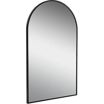 ART Wandspiegel Hälfte Oval Spiegel 60x100 cm Badezimmerspiegel mit Schwarz eleganter Holzrahmen ART Wandspiegel Hälfte Oval Spiegel 60x100 cm Badezimmerspiegel mit Schwarz eleganter Holzrahmen