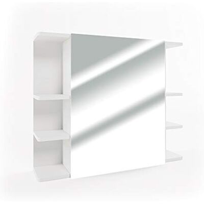 Vicco Badspiegelschrank Fynn, Weiß, 79.6 x 64 cm mit Spiegel und offenen Ablagen zur Wandmontage Vicco Badspiegelschrank Fynn, Weiß, 79.6 x 64 cm mit Spiegel und offenen Ablagen zur Wandmontage