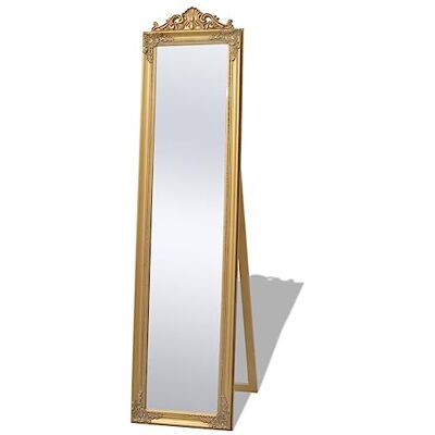 vidaXL Standspiegel Ankleidespiegel im Barock-Stil Landhaus Antik 160x40 cm Gold vidaXL Standspiegel Ankleidespiegel im Barock-Stil Landhaus Antik 160x40 cm Gold