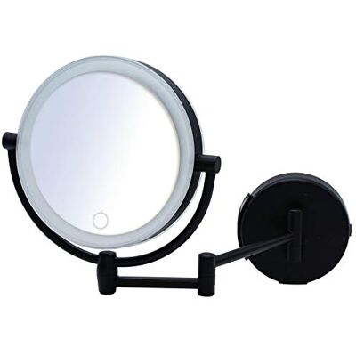 RIDDER Spiegel, Kosmetikspiegel, Schminkspiegel, Hängespiegel Shuri, schwarz Touch Dimmer 5x-Vergrößerung RIDDER Spiegel, Kosmetikspiegel, Schminkspiegel, Hängespiegel Shuri, schwarz Touch Dimmer 5x-Vergrößerung