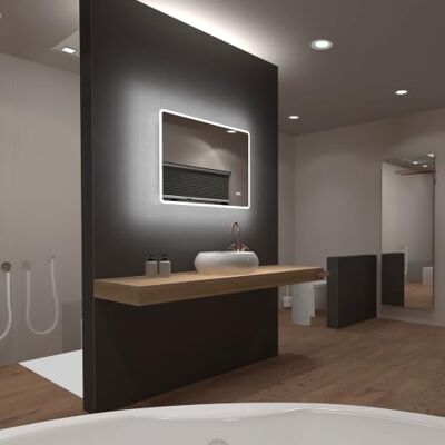 AURLANE Ulysse LED Badezimmerspiegel, rechteckig, selbstbeleuchtend, 80 x 70 cm AURLANE Ulysse LED Badezimmerspiegel, rechteckig, selbstbeleuchtend, 80 x 70 cm