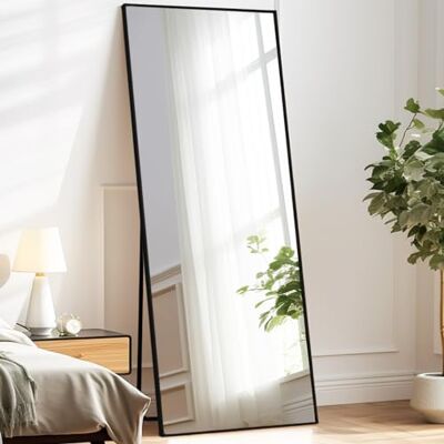Melodieux Ganzkörperspiegel 180x75cm in voller Länge Großer Freistehender Spiegel schwarzeer Aluminiumrahmen Ankleidespiegel Wandmontierter Wand Hängend Gelehnt Spiegel für Wohnzimmer Schlafzimmer Melodieux Ganzkörperspiegel 180x75cm in voller Länge Großer Freistehender Spiegel schwarzeer Aluminiumrahmen Ankleidespiegel Wandmontierter Wand Hängend Gelehnt Spiegel für Wohnzimmer Schlafzimmer