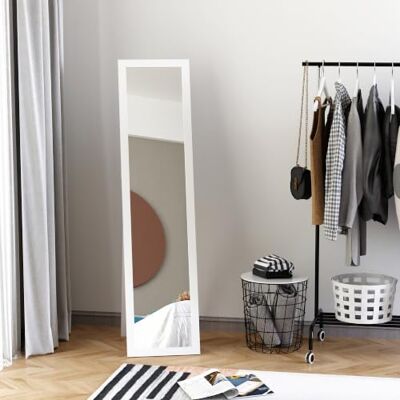 HOMCOM Ganzkörperspiegel, Wandspiegel, 154 x 37 cm, Weiß Standspiegel, Wohnzimmer, Schlafzimmer HOMCOM Ganzkörperspiegel, Wandspiegel, 154 x 37 cm, Weiß Standspiegel, Wohnzimmer, Schlafzimmer
