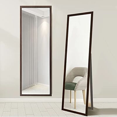 GONICVIN Spiegel in Voller Länge, Stehspiegel mit Brown Rahmen Zum Aufhängen und Bodenstehen, Großer Ganzkörperspiegel, Dekorativer Spiegel für Schlafzimmer, Wohnzimmer (40 x 150 cm, Rechteckig) GONICVIN Spiegel in Voller Länge, Stehspiegel mit Brown Rahmen Zum Aufhängen und Bodenstehen, Großer Ganzkörperspiegel, Dekorativer Spiegel für Schlafzimmer, Wohnzimmer (40 x 150 cm, Rechteckig)