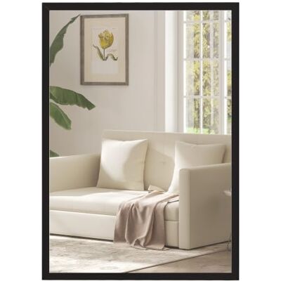 HOMCOM Wandspiegel Dekorativer Hängespiegel 50 x 70 cm Schwarz Rechteckig Spiegel, Badezimmerspiegel, für Schlafzimmer Badezimmer Wohnzimmer Flur HOMCOM Wandspiegel Dekorativer Hängespiegel 50 x 70 cm Schwarz Rechteckig Spiegel, Badezimmerspiegel, für Schlafzimmer Badezimmer Wohnzimmer Flur